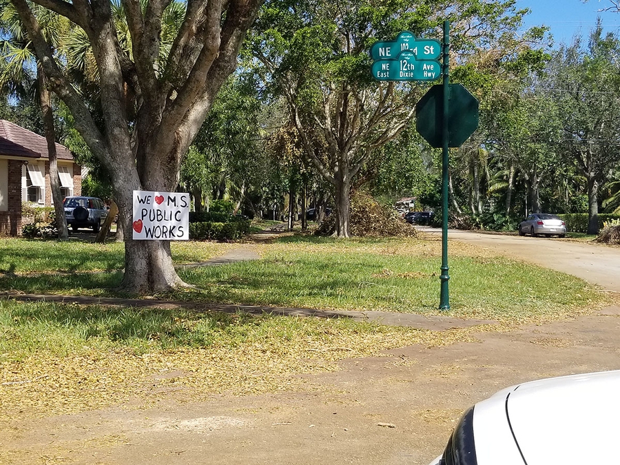Miami Shores Village Public Works Department sign